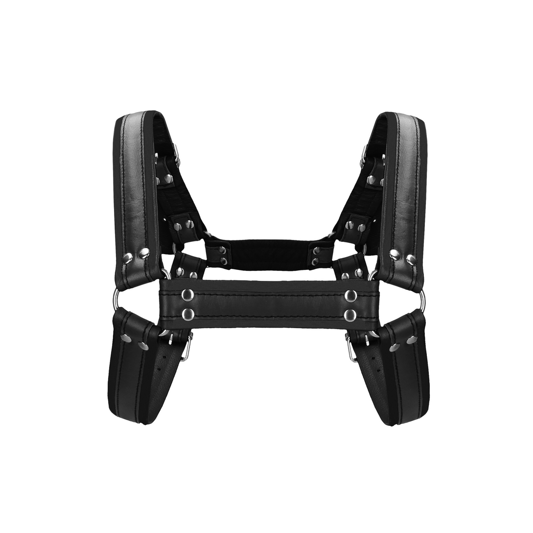 Ouch! by shots Leren Bulldog Harnas met Gespen - S/M (7423522519554)
