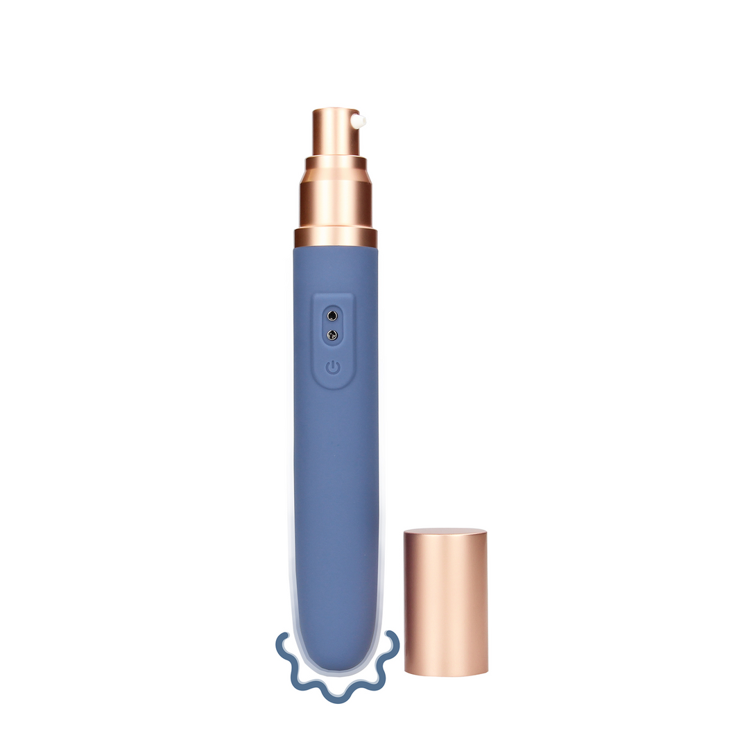 Loveline by shots Reisvibrator met Lube Compartment en Pomp - Blue Horizon (8714273049407)