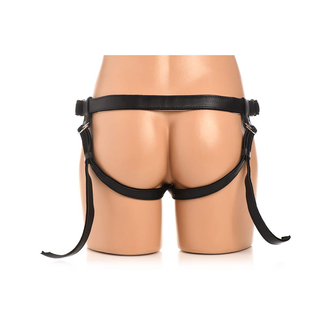 Xr brands Velvet Kiss Strap-On Harnas - Zwart (848518051875)