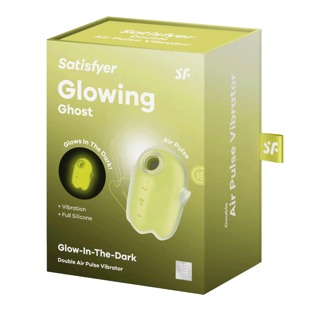 Satisfyer Glowing Ghost - Glow in the Dark - Dubbele Air Pulse Vibrator - Geel (4061504060064)