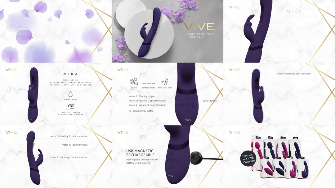 Vive by shots Mika - Triple Motor - Vibrerende Rabbit met Innovatieve G-Spot Flapper Stimulator - Paars (8714273051851)