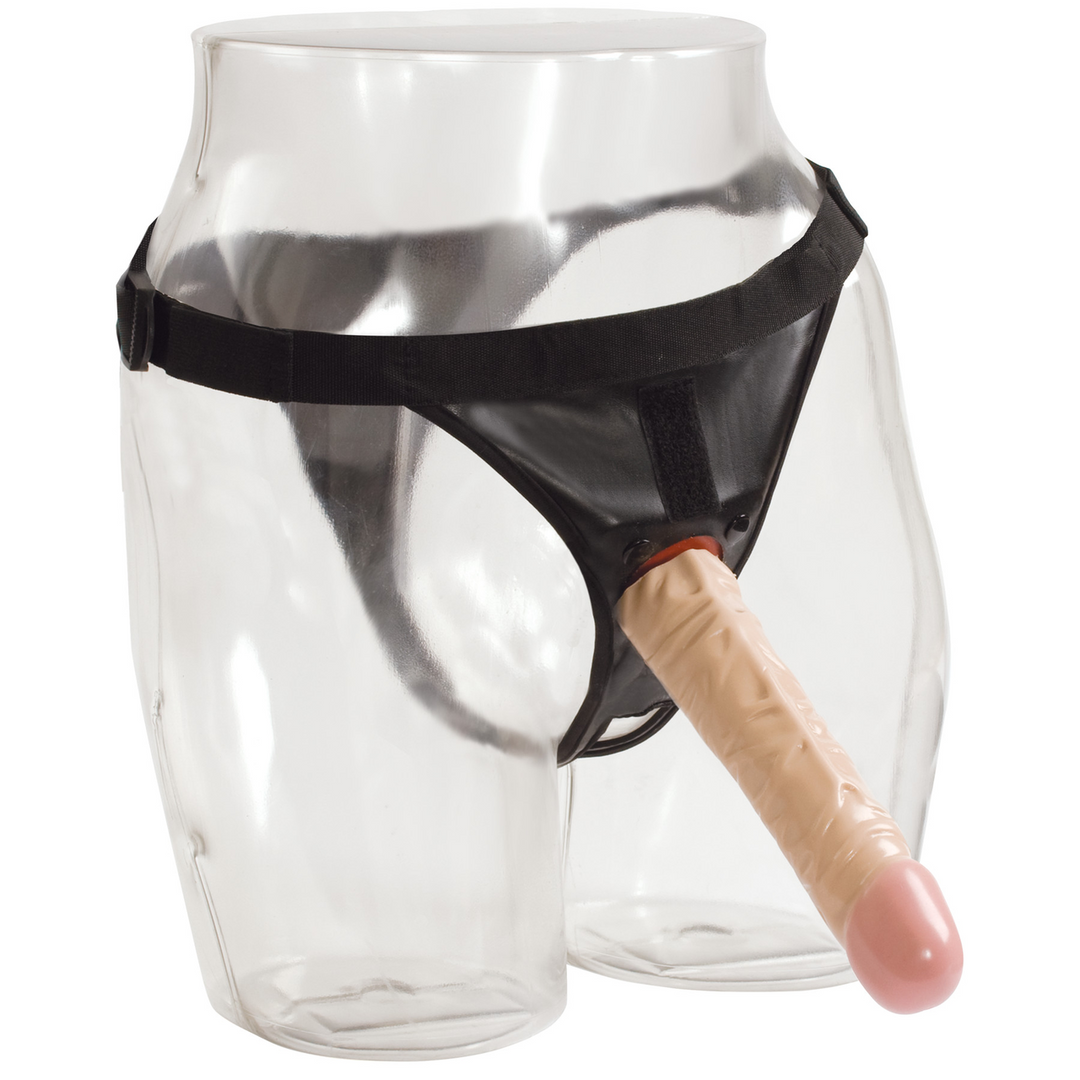 Doc johnson Klassieke dildo met Ultra harnas - 20 cm - Vanille (782421157005)