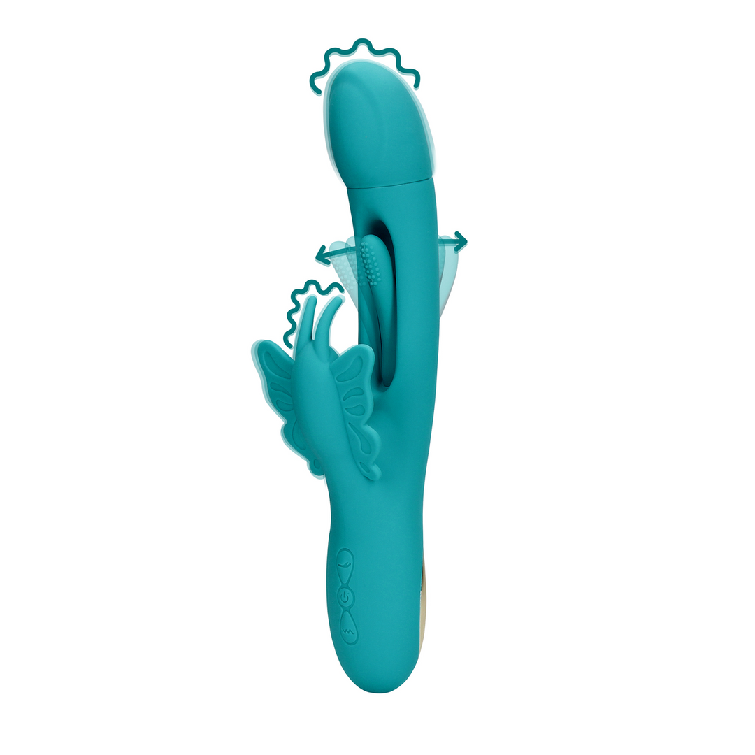 Loveline by shots Flapper G-Spot Vlinder Vibrator - Pauwblauw (8714273049179)