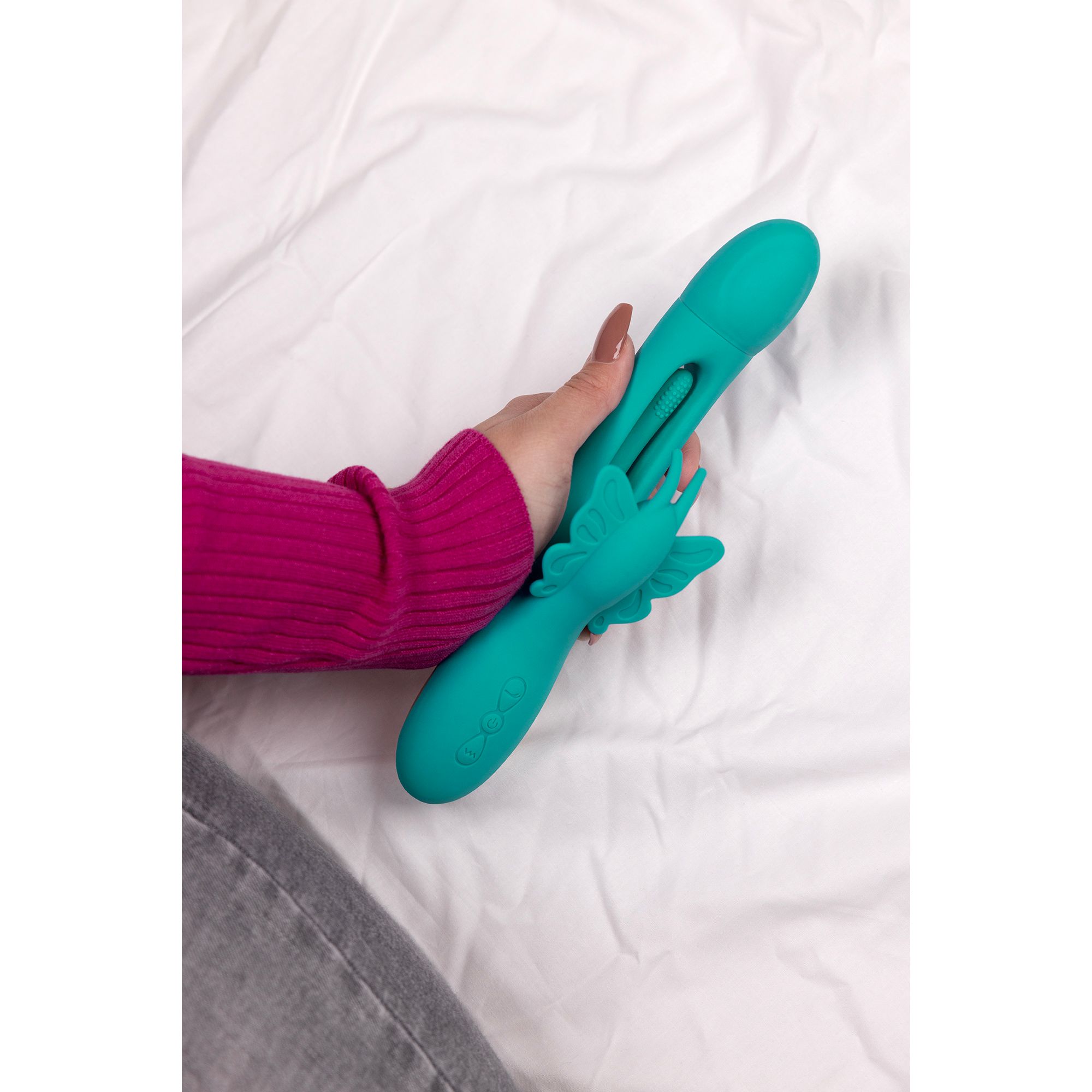 Loveline by shots Flapper G-Spot Vlinder Vibrator - Pauwblauw (8714273049179)