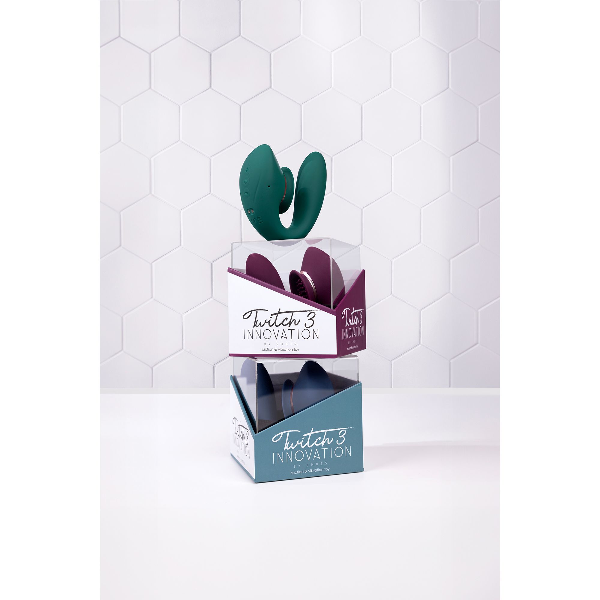 Innovation by shots Twitch 3 - Oplaadbare Vibrator en Suction - Bosgroen (8714273054999)