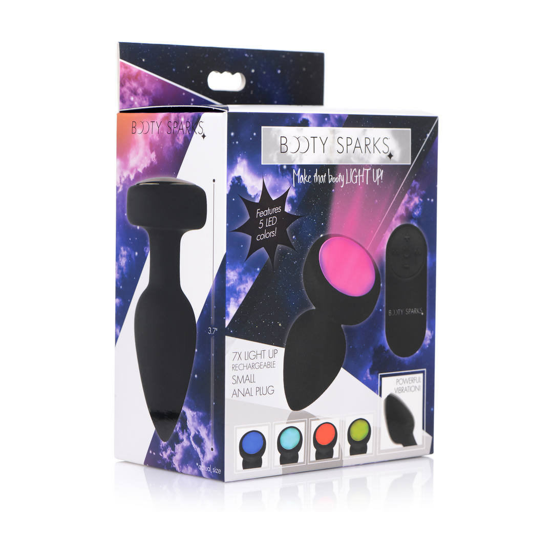 Xr brands Silicone Vibrating LED Plug - Klein (848518034557)