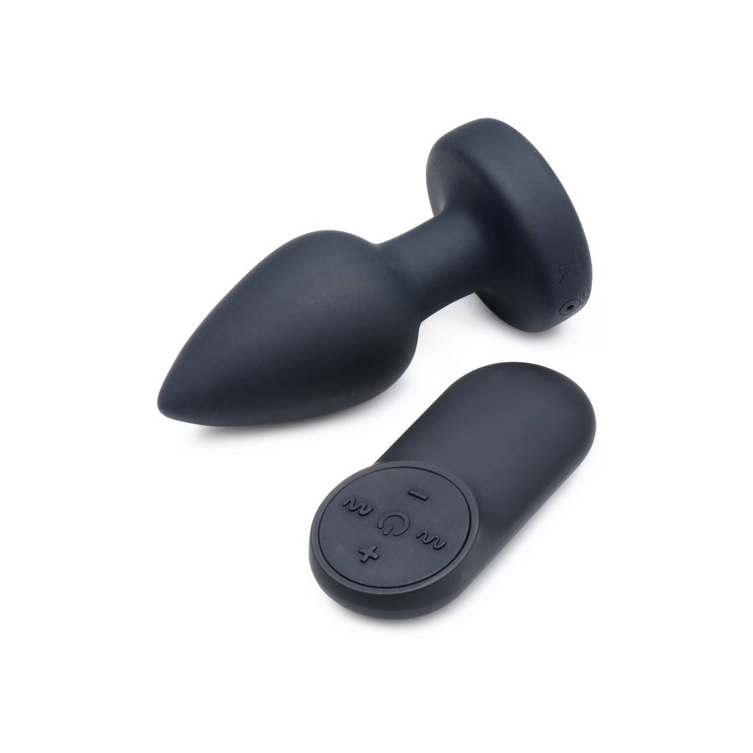 Xr brands Silicone Vibrating LED Plug - Klein (848518034557)