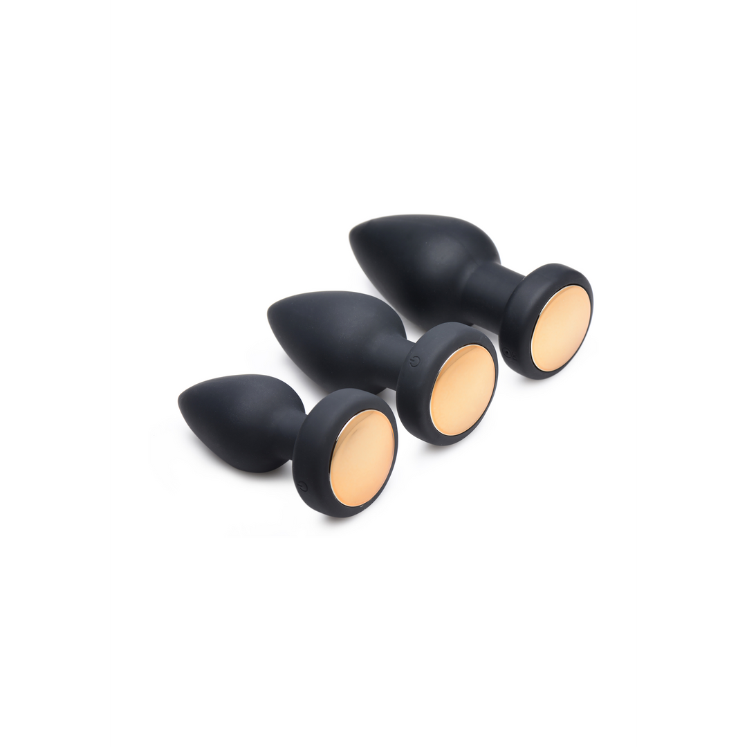 Xr brands Silicone Vibrating LED Plug - Klein (848518034557)