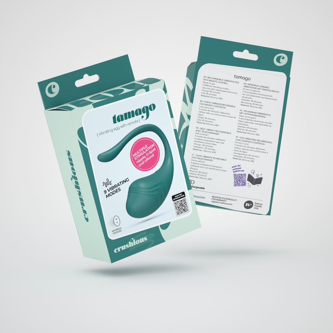 Crushious Tamago - Oplaadbaar Vibrerend Ei met Afstandsbediening - Smaragd (7403254159617)