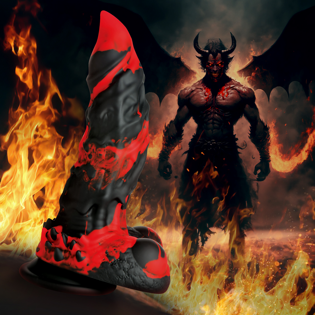 Xr brands Fire Demon - Monster Silicone Dildo - Rood/Zwart (848518052889)