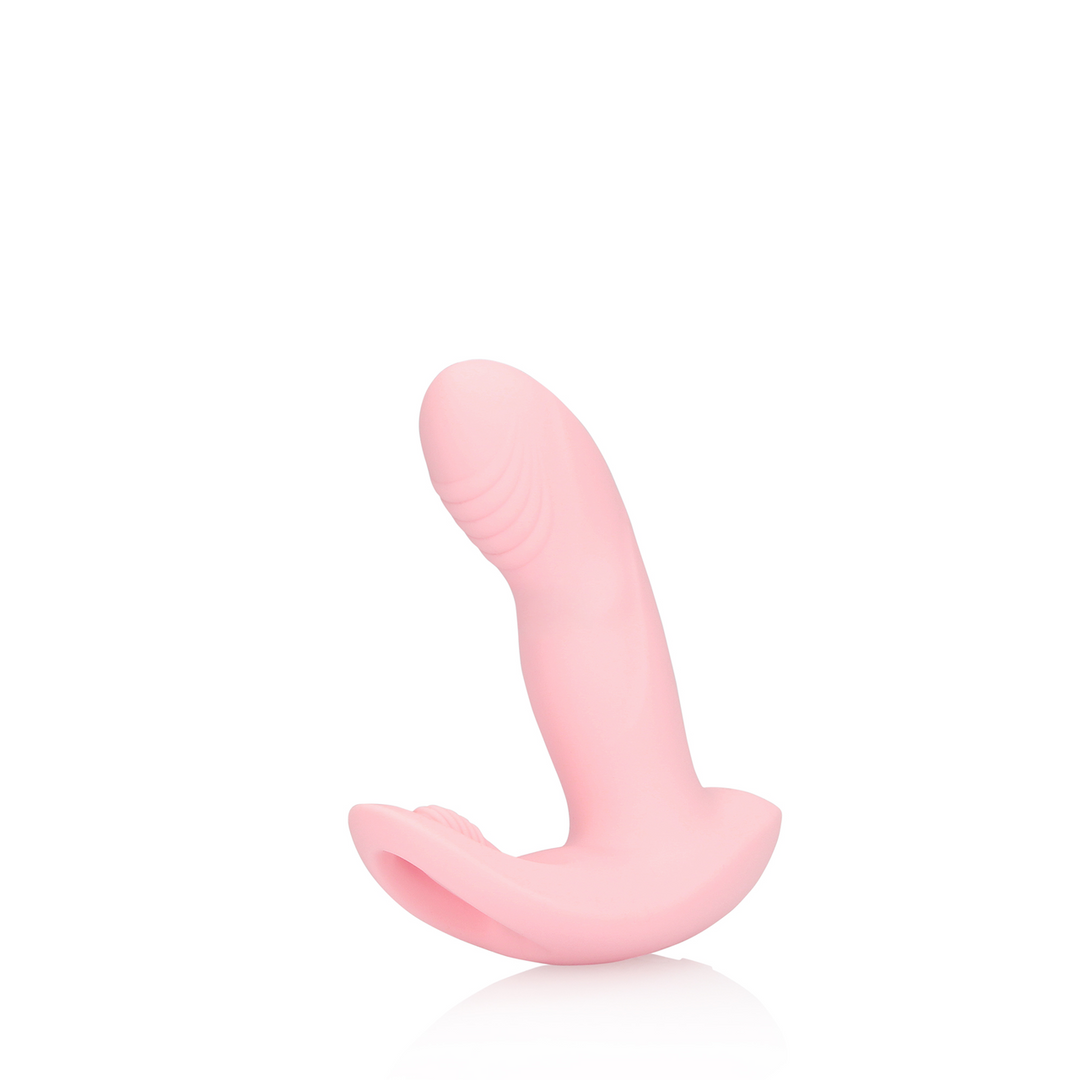 Loveline by shots Draagbare Vinger Beweging Vibrator met Afstandsbediening - Cherry Chiffon (8714273049193)
