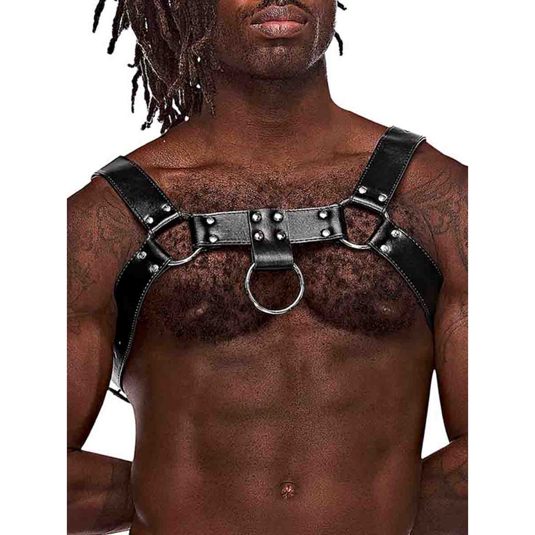 Male power Ram - Imitatie Leer Harnas - One Size - Zwart (845830085946)