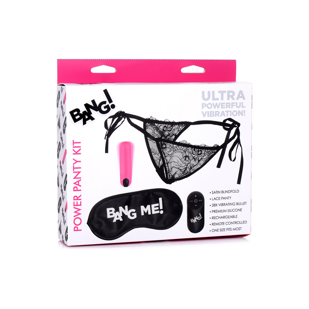 Xr brands Power Panty - Kantpanty, Bullet Vibrator en Blinddoek (848518039958)