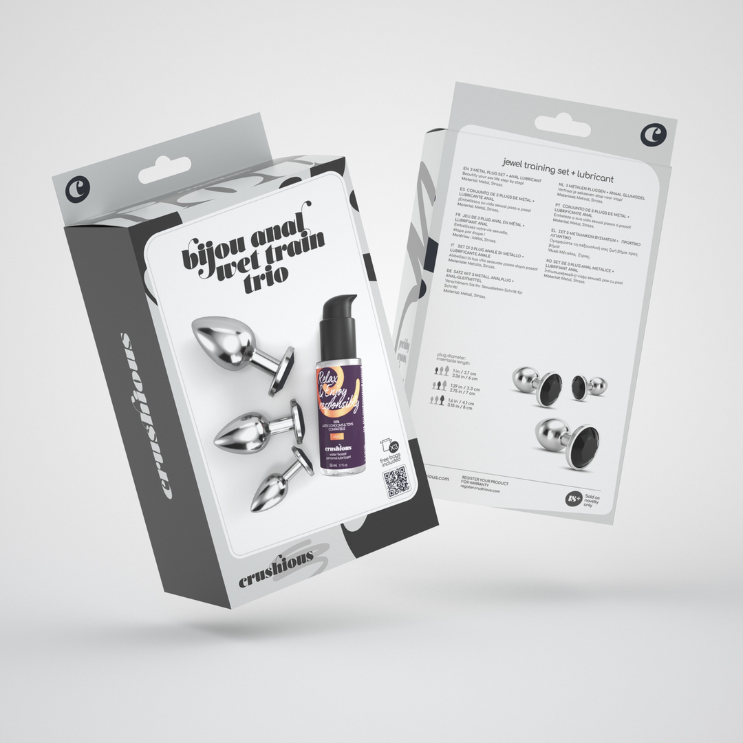 Crushious Bijou - Anal Wet Train Trio - 3 Jewel Plugs - Zwart (7403254151086)
