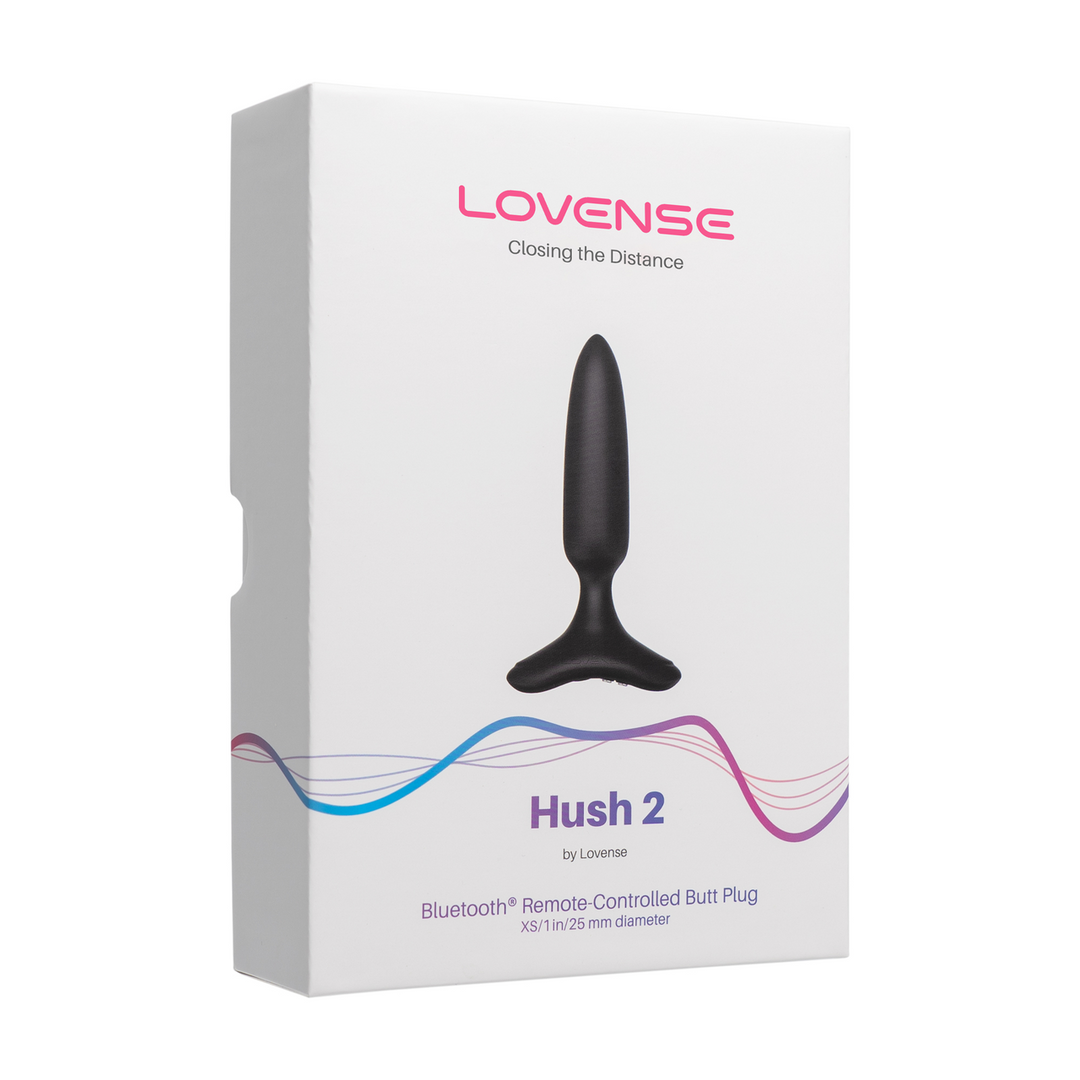 Lovense Hush 2 - App-bestuurde Vibrerende Buttplug - 1 / 2,5 cm - Zwart (728360599797)