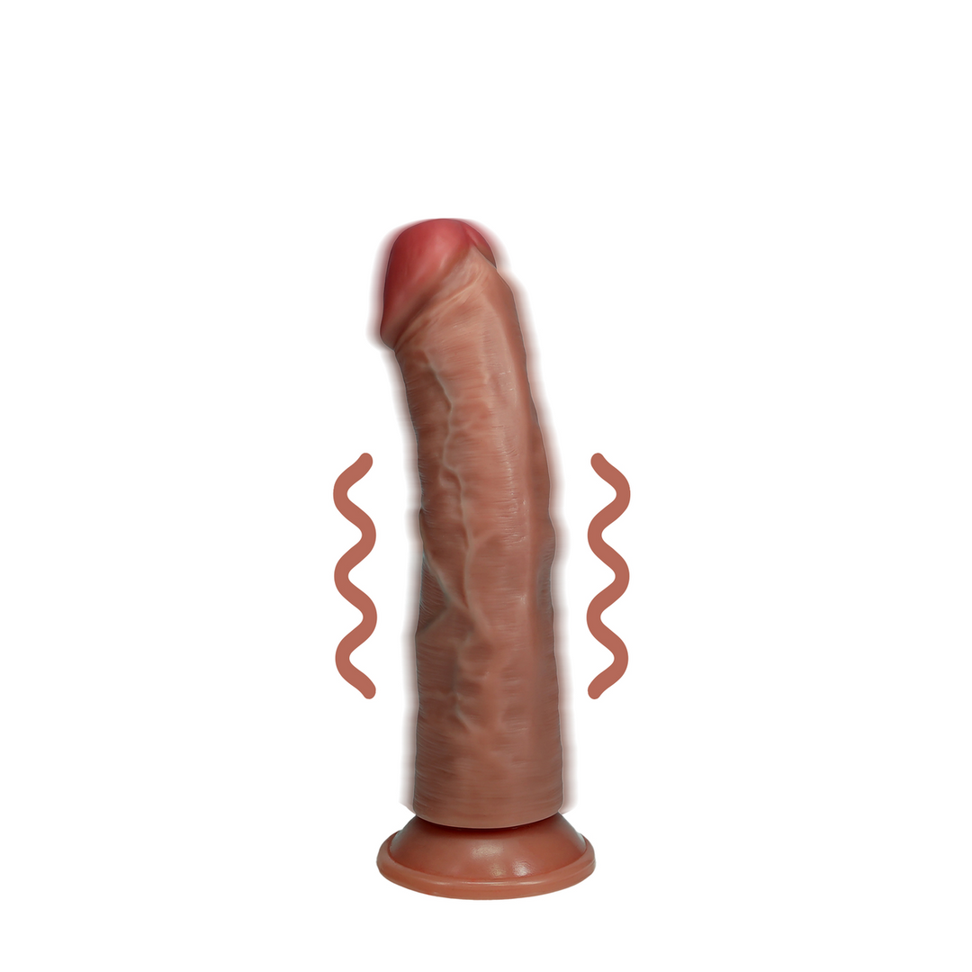 Realrock by shots Vibrerende Reguliere Gebogen Cock - 6 / 15,5 cm - Tan (8714273041692)
