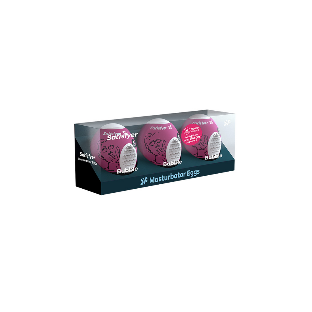 Satisfyer Bubble - Masturbator Egg Set - 3 Stuks - Violet (4049369043453)