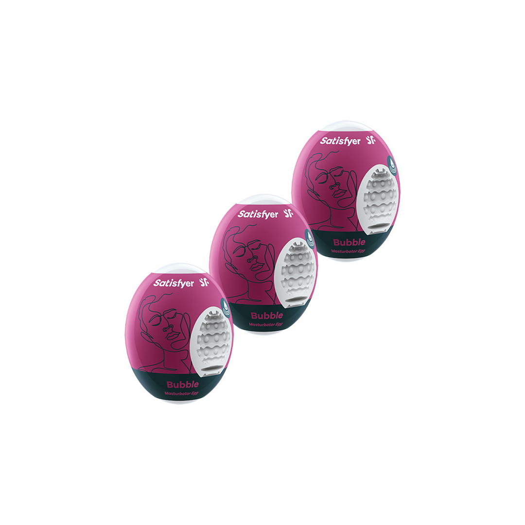 Satisfyer Bubble - Masturbator Egg Set - 3 Stuks - Violet (4049369043453)