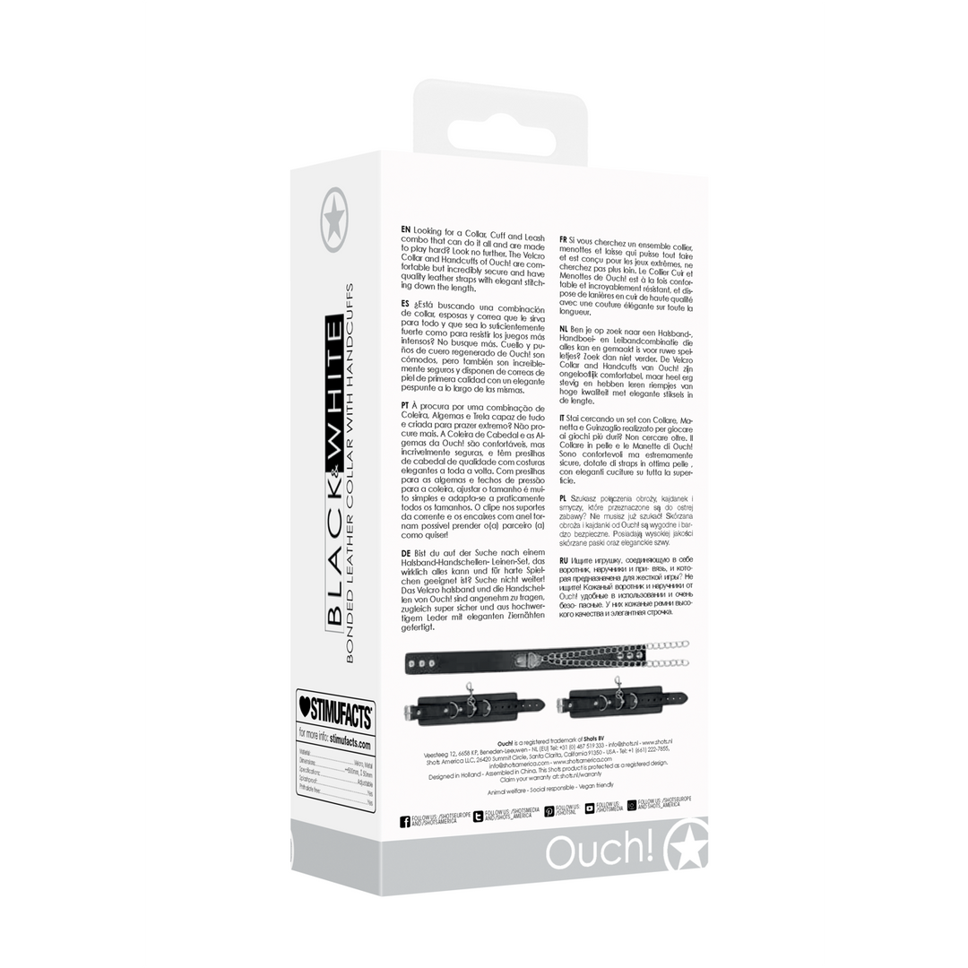 Ouch! by shots Gebonden Leren Halsband met Handboeien (7423522575505)