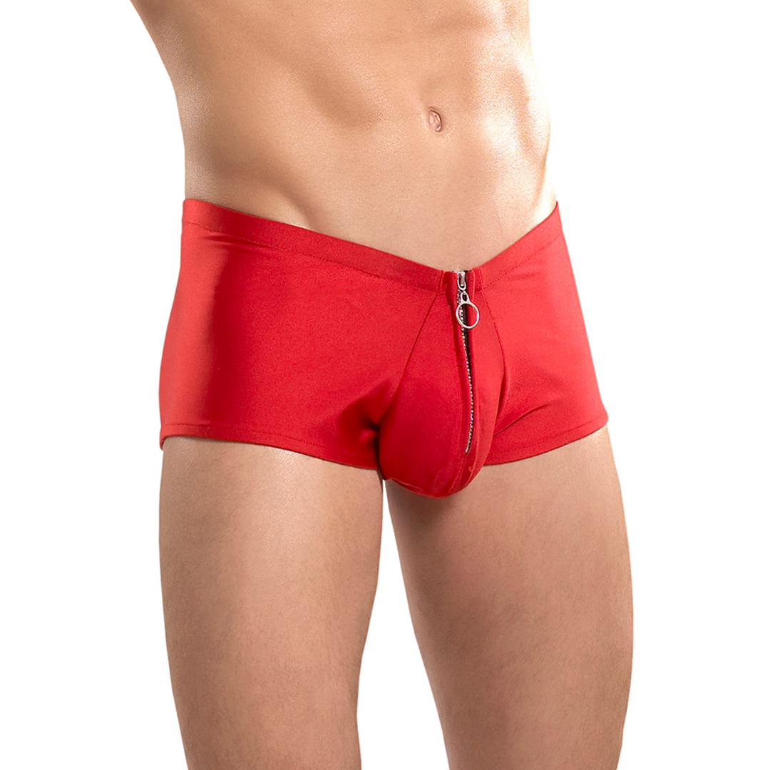 Male power Shorts met rits - L/XL - Rood (845830048705)