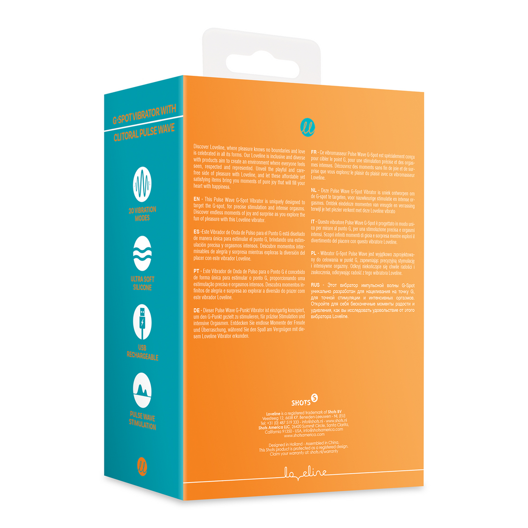 Loveline by shots G-Spot Vibrator met Clitorale Pulse Wave - Untamed Orange (8714273049292)