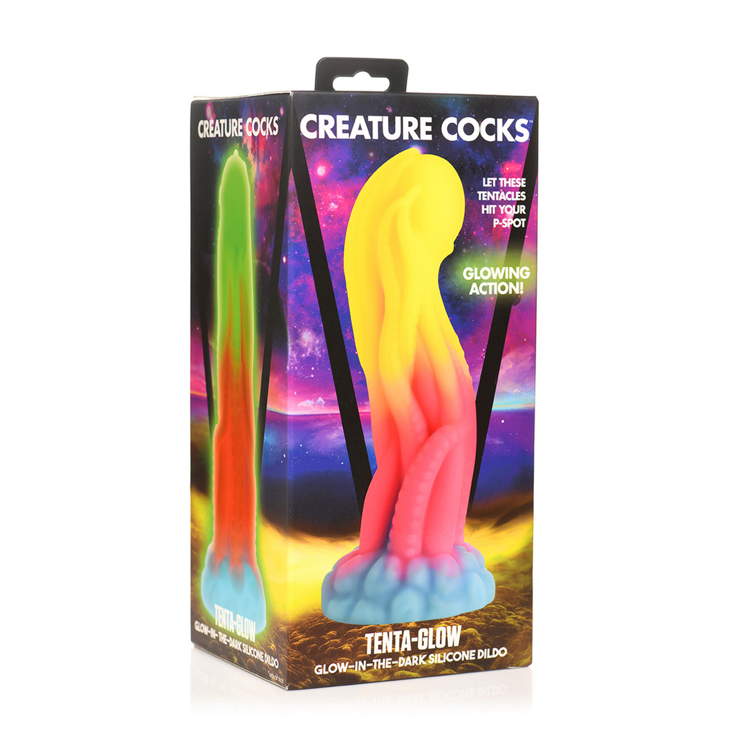 Xr brands Tenta Glow - Glow-in-the-Dark Silikon Dildo (848518054036)