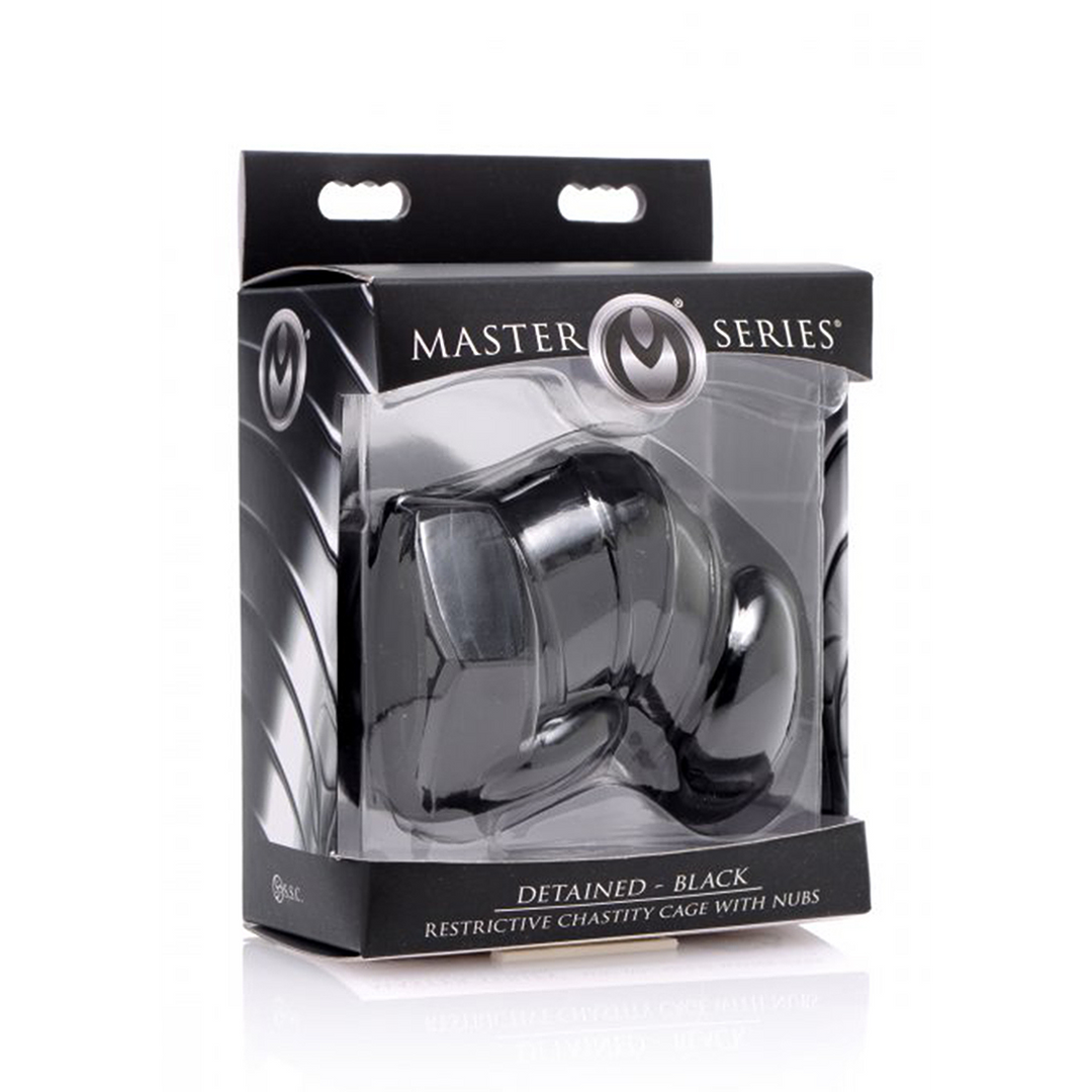 Xr brands Zwarte Beperkte Chastity Cage met Studs (848518026729)
