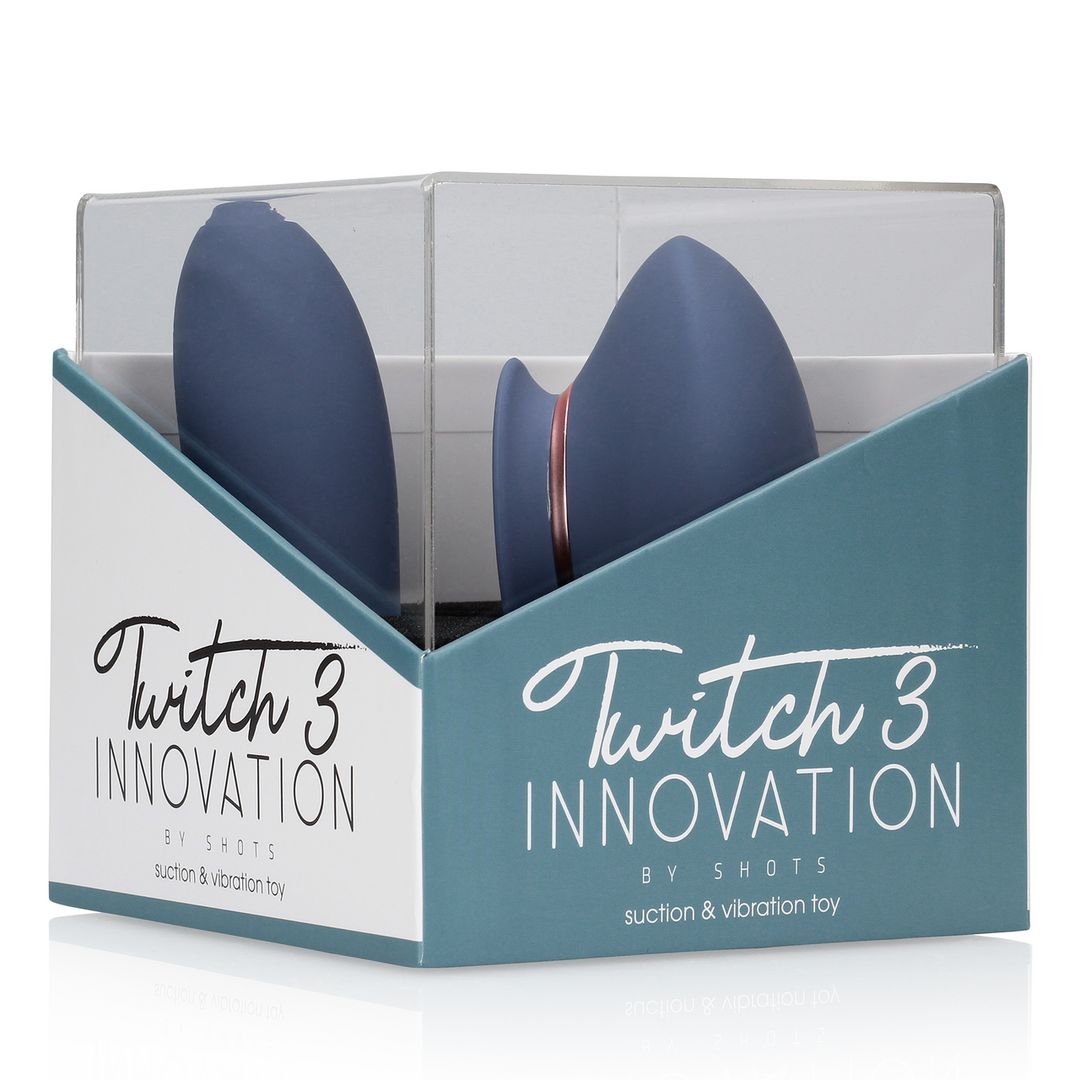 Innovation by shots Twitch 3 - Oplaadbare Vibrator en Suction - Blauw/Grijs (8714273054975)