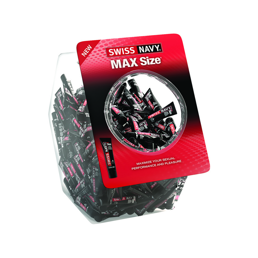 Swiss navy MAX Size - Enhancement Creme voor Mannen - Fishbowl - 50 Stuks (699439004798)