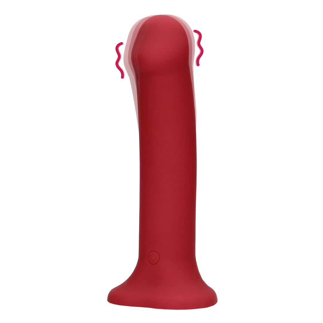 Loveline by shots Non-Phallic Vibrerende Dildo - Groot - Framboos Rood (8714273044976)