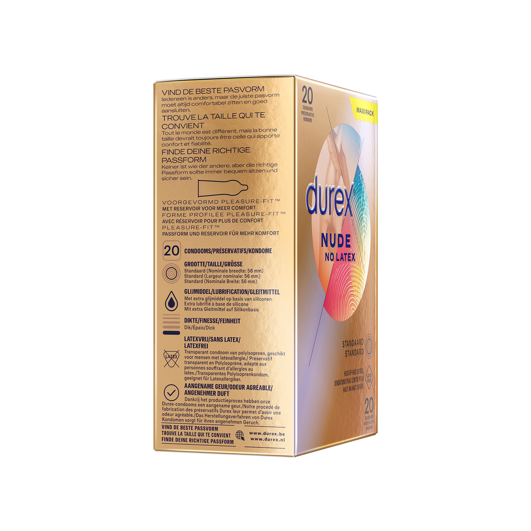 Durex Condooms Nude - Condooms zonder Latex - 20 Stuks (5410036305478)