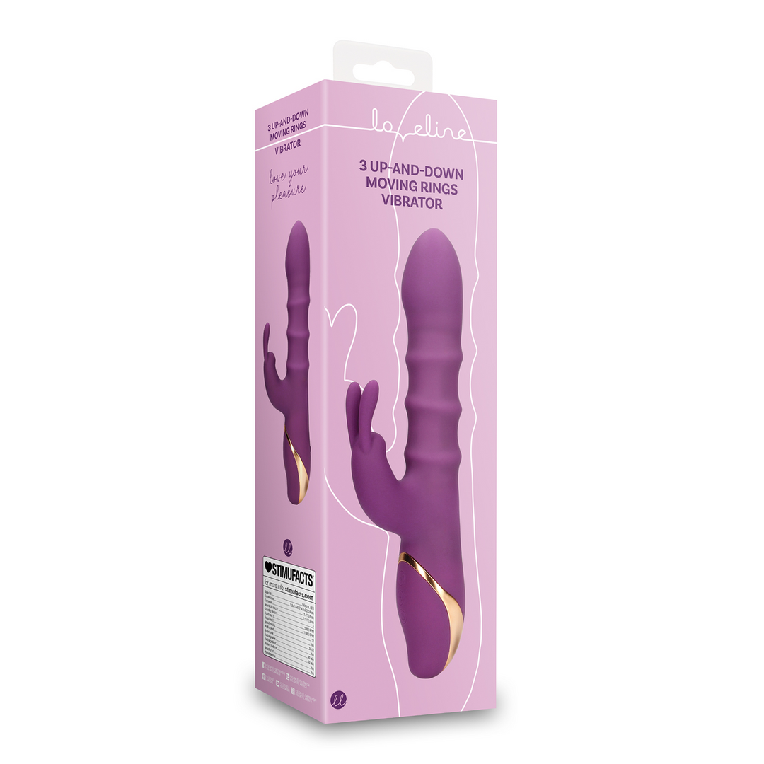 Loveline by shots 3 Op-en-Neer Bewegende Ringen Vibrator - Orchidee Paars (8714273049131)