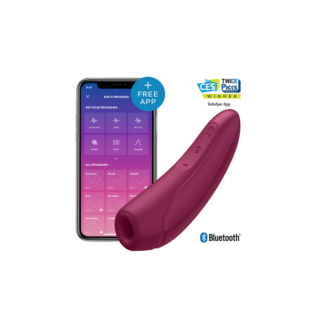 Satisfyer Curvy 1Plus - Air Pulse Stimulator en Vibratie - Roze Rood (4061504001821)