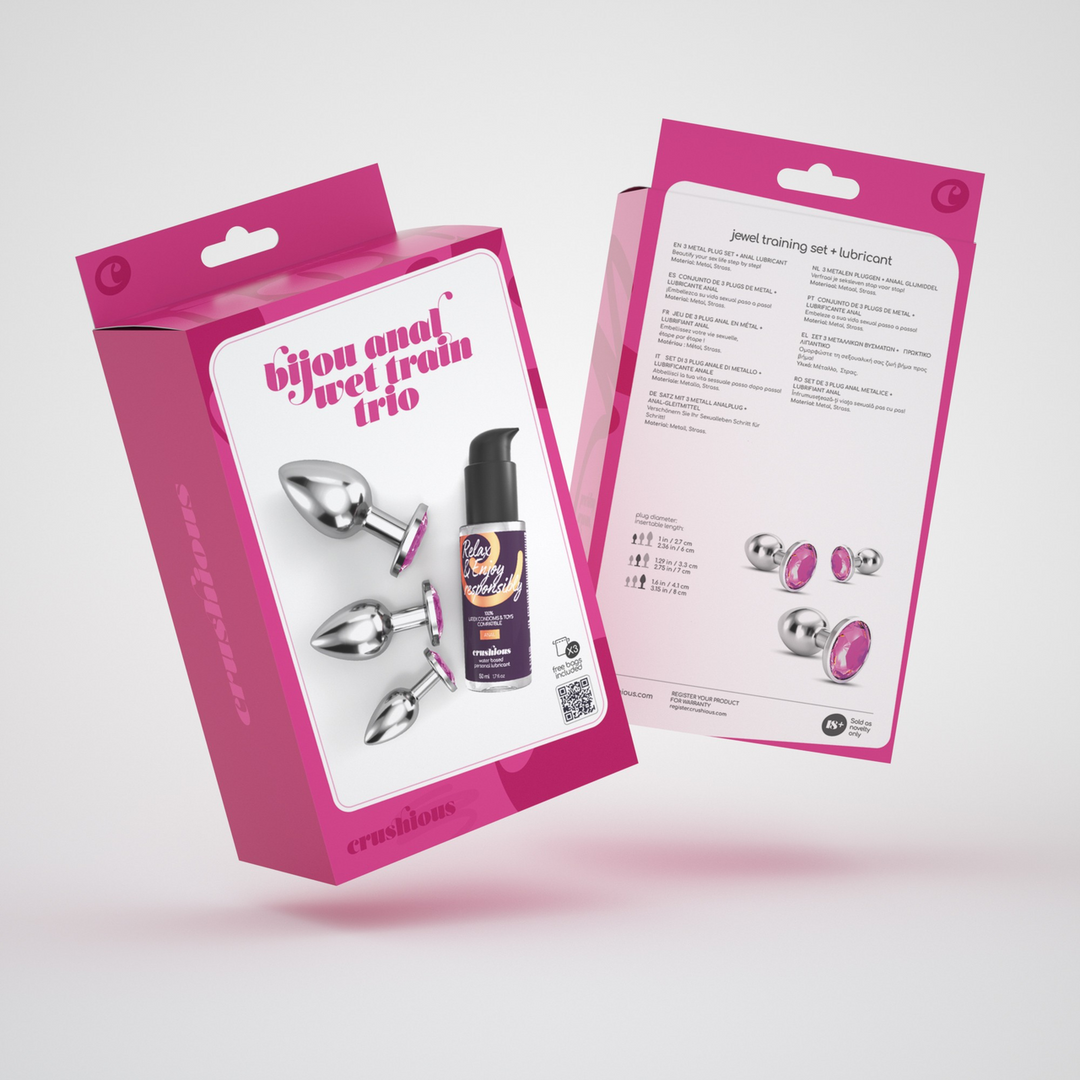 Crushious Bijou - Anal Wet Train Trio - 3 Jewel Plugs - Roze (7403254151024)