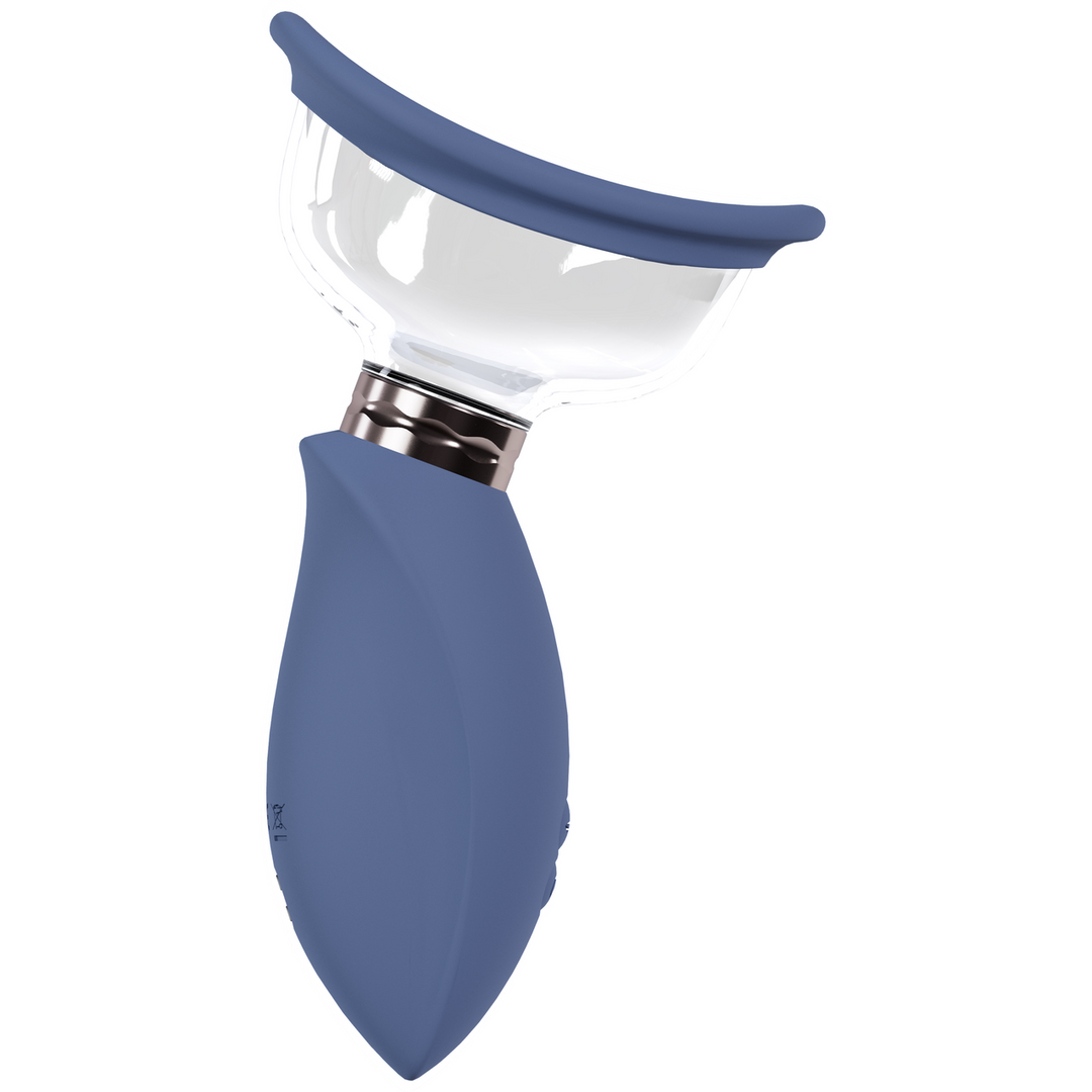 Pumped by shots Opwindend - Oplaadbare Vulva- en Borstpomp - Blauw (8714273055347)