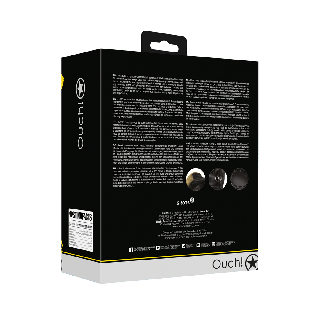 Ouch! by shots Mask met Blonde Ponytail - Zwart (8714273050984)