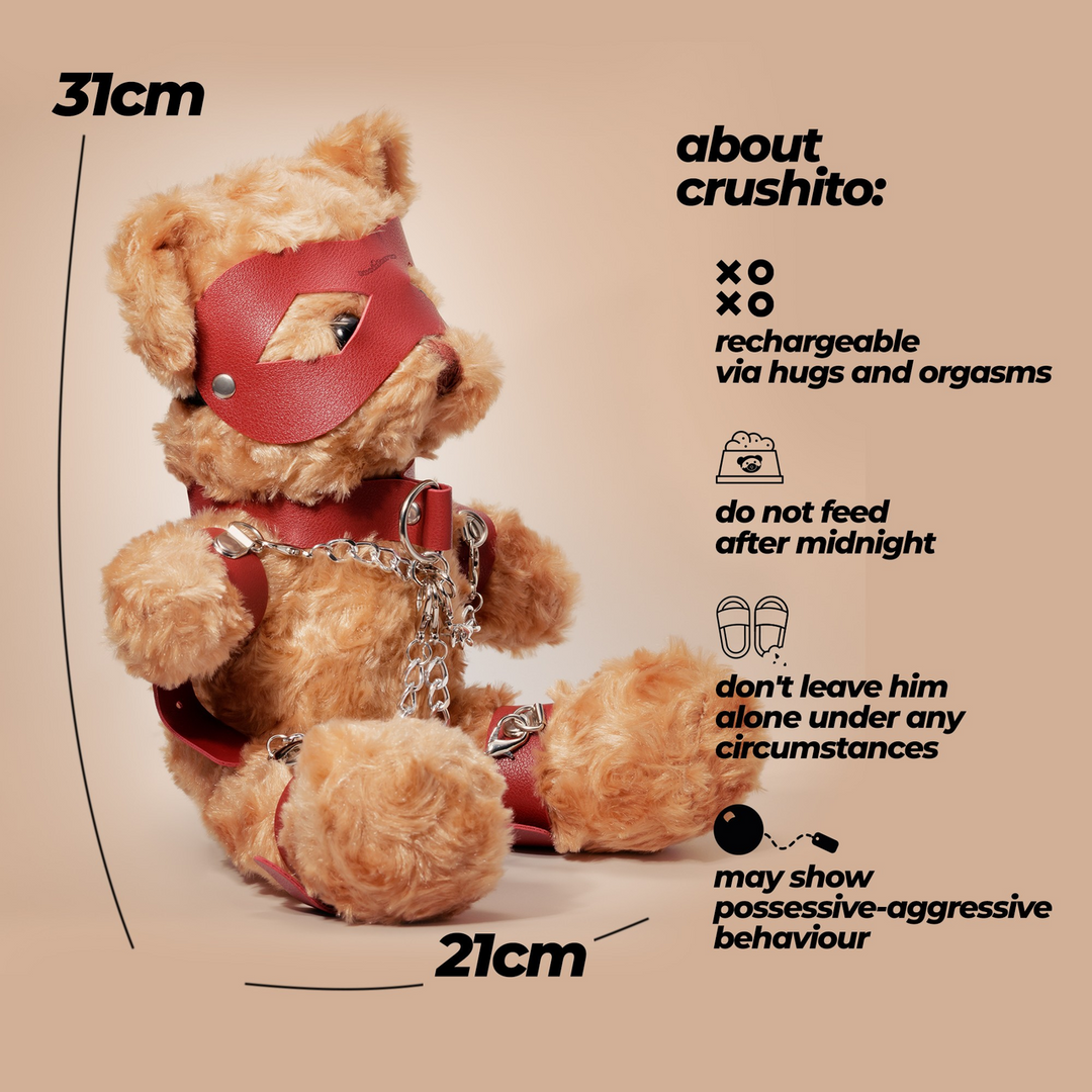 Crushious Crushito - Bondage Teddybeer - 31 cm - Rood (7403254161757)