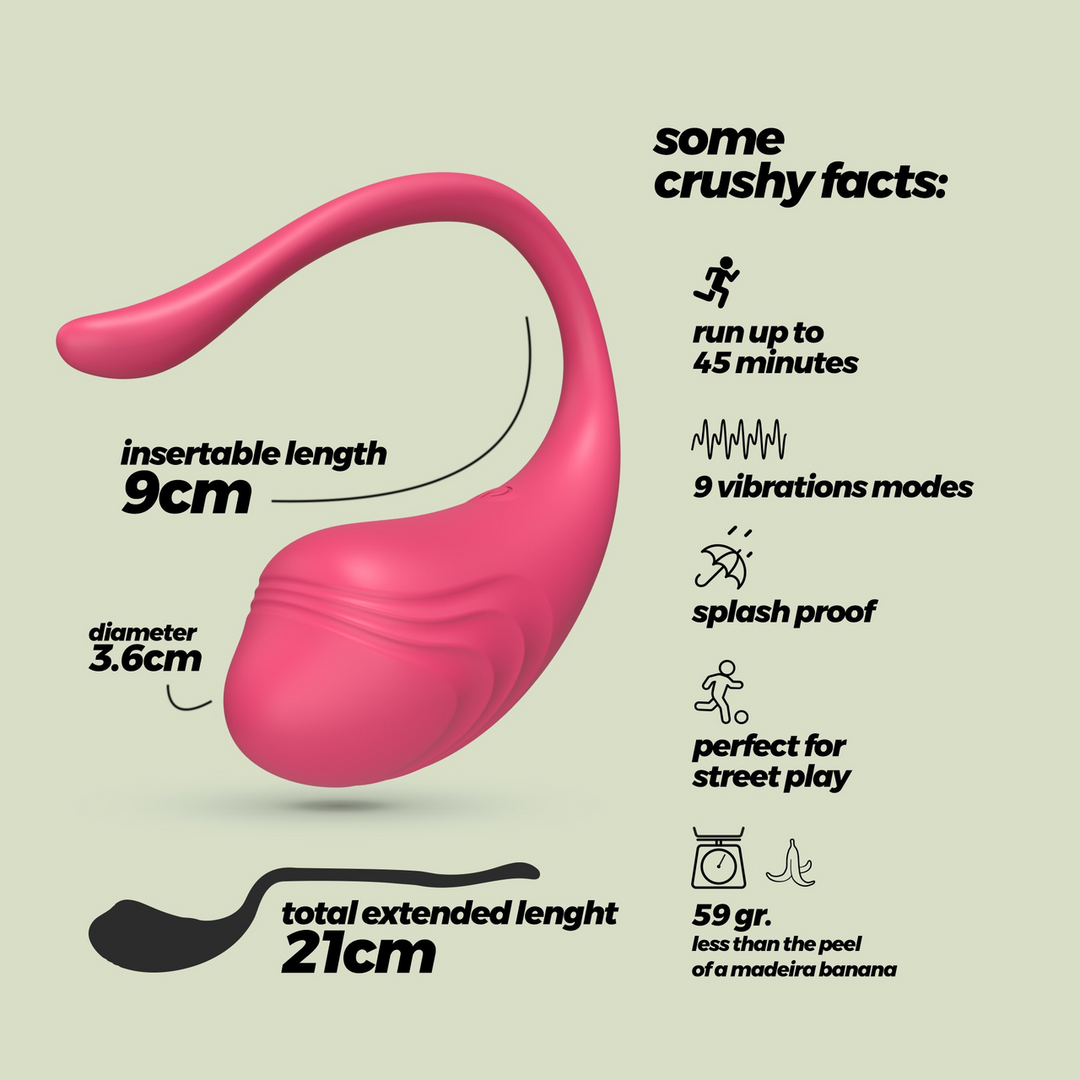 Crushious Tamago - Oplaadbaar Vibrerend Ei met Afstandsbediening - Roze (7403254159570)