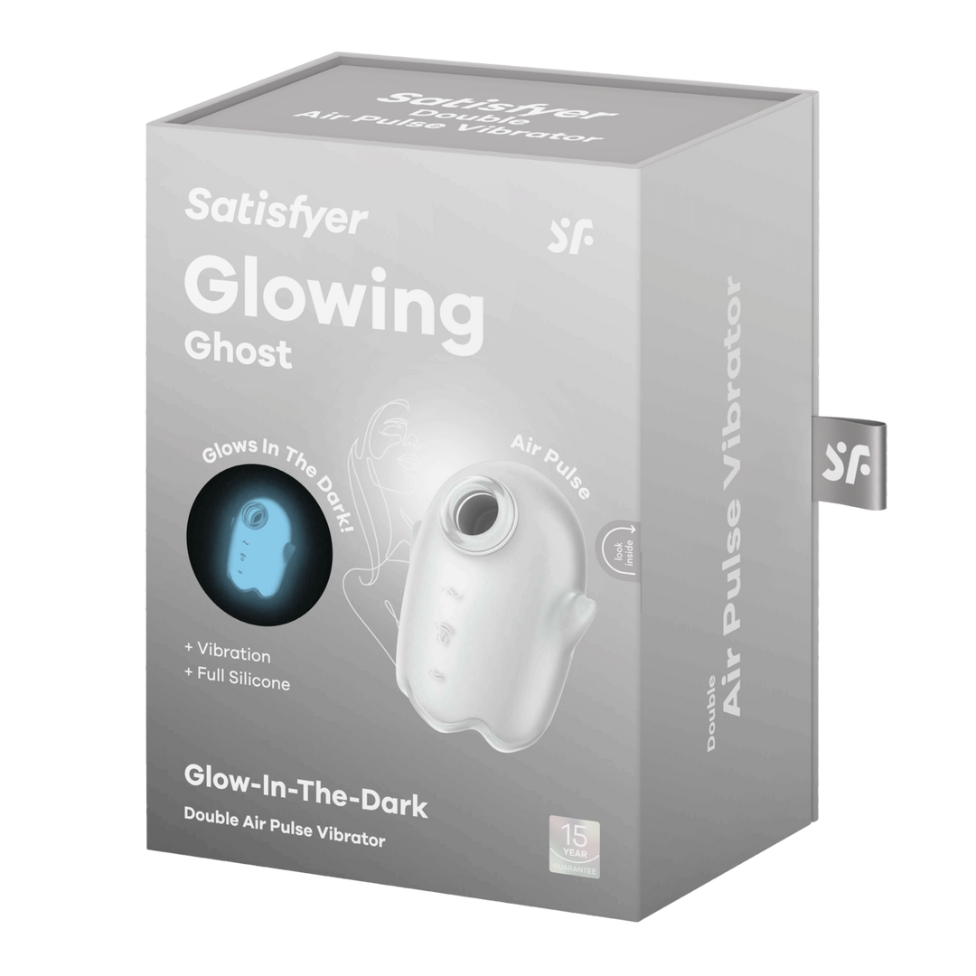 Satisfyer Glowing Ghost - Glow in the Dark - Dubbele Air Pulse Vibrator - Wit (4061504060057)