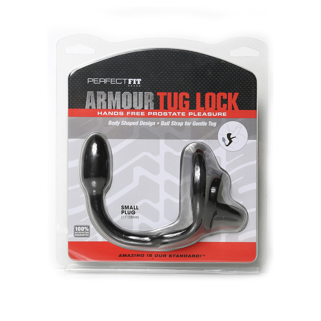 Perfectfitbrand Armor Tug Lock - Cockring met Ball Strap en Butt Plug - Klein (854854005502)