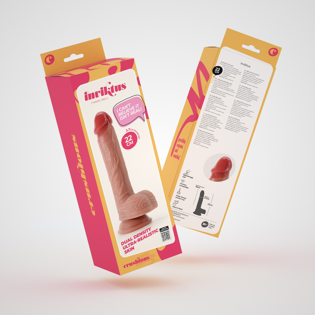 Crushious Inviktus - Vloeibare Silikon Dildo - 8 / 22 cm - Vleeskleur (7403254159297)