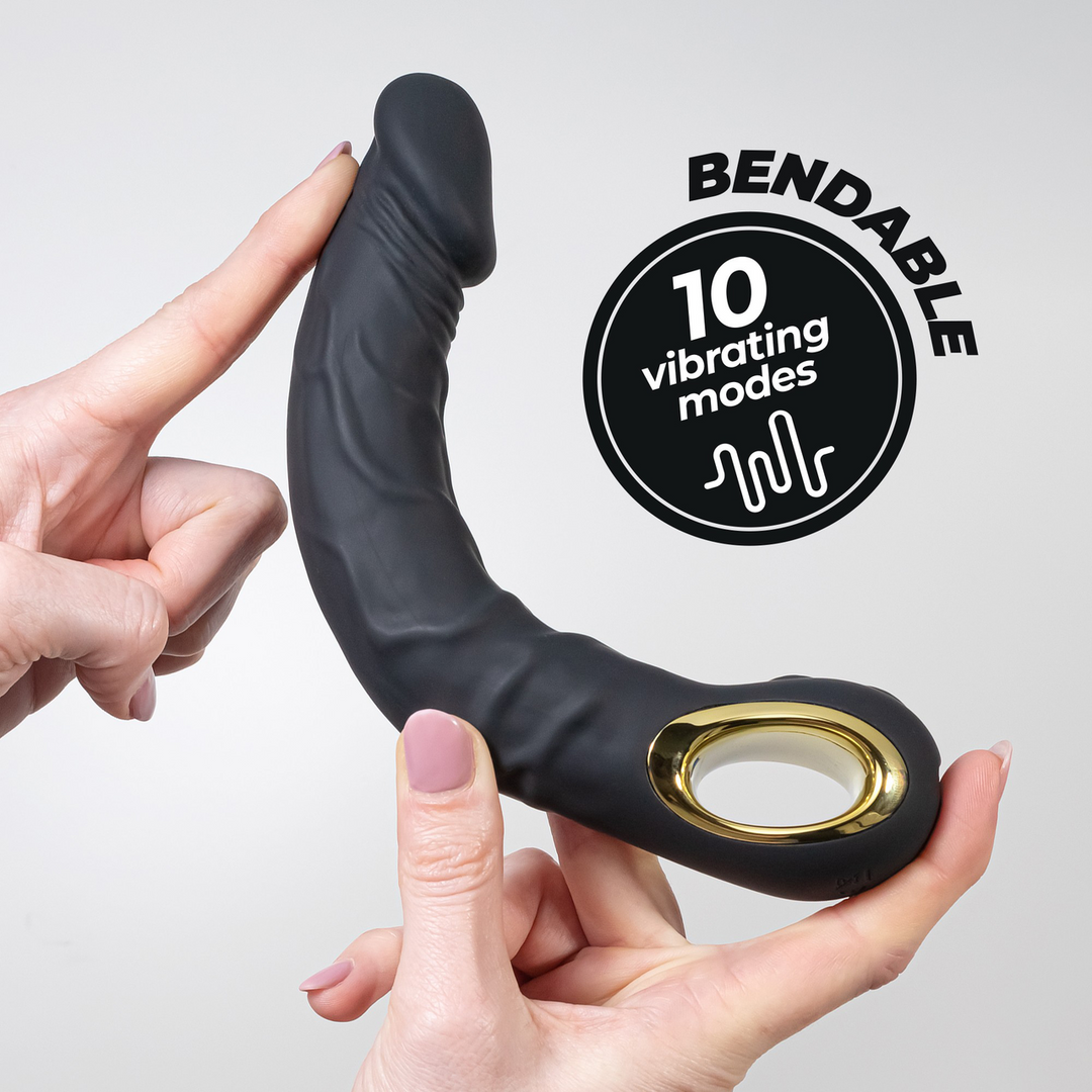 Crushious Magnus Bend - Realistische Flexibele Vibrator - Zwart (7403254161078)