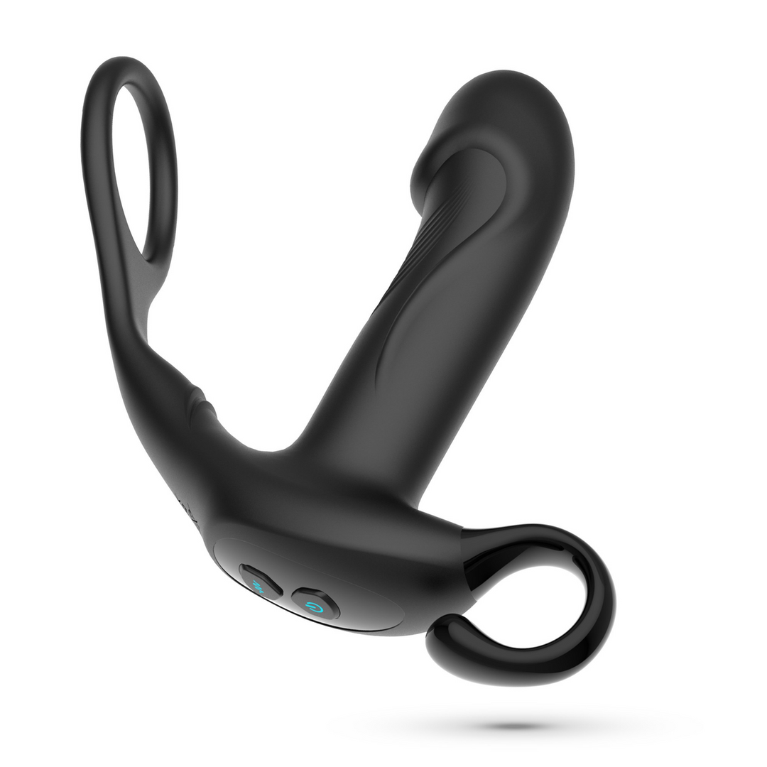 Crushious Magoo - Vibrerende en Duwende Prostaatmassager met Cockring en Afstandsbediening - Zwart (7403254158924)