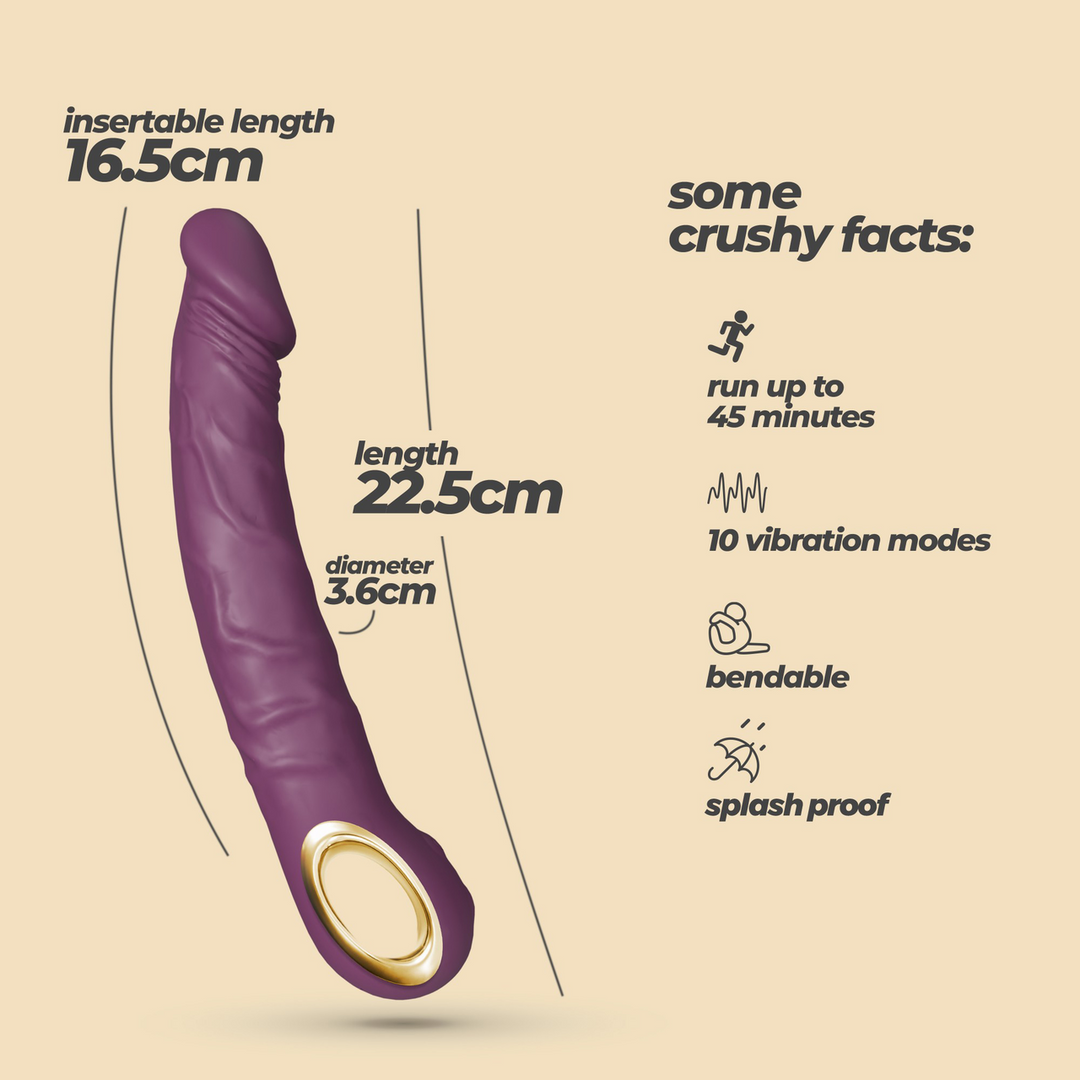 Crushious Magnus Bend - Realistische Flexibele Vibrator - Paars (7403254161085)