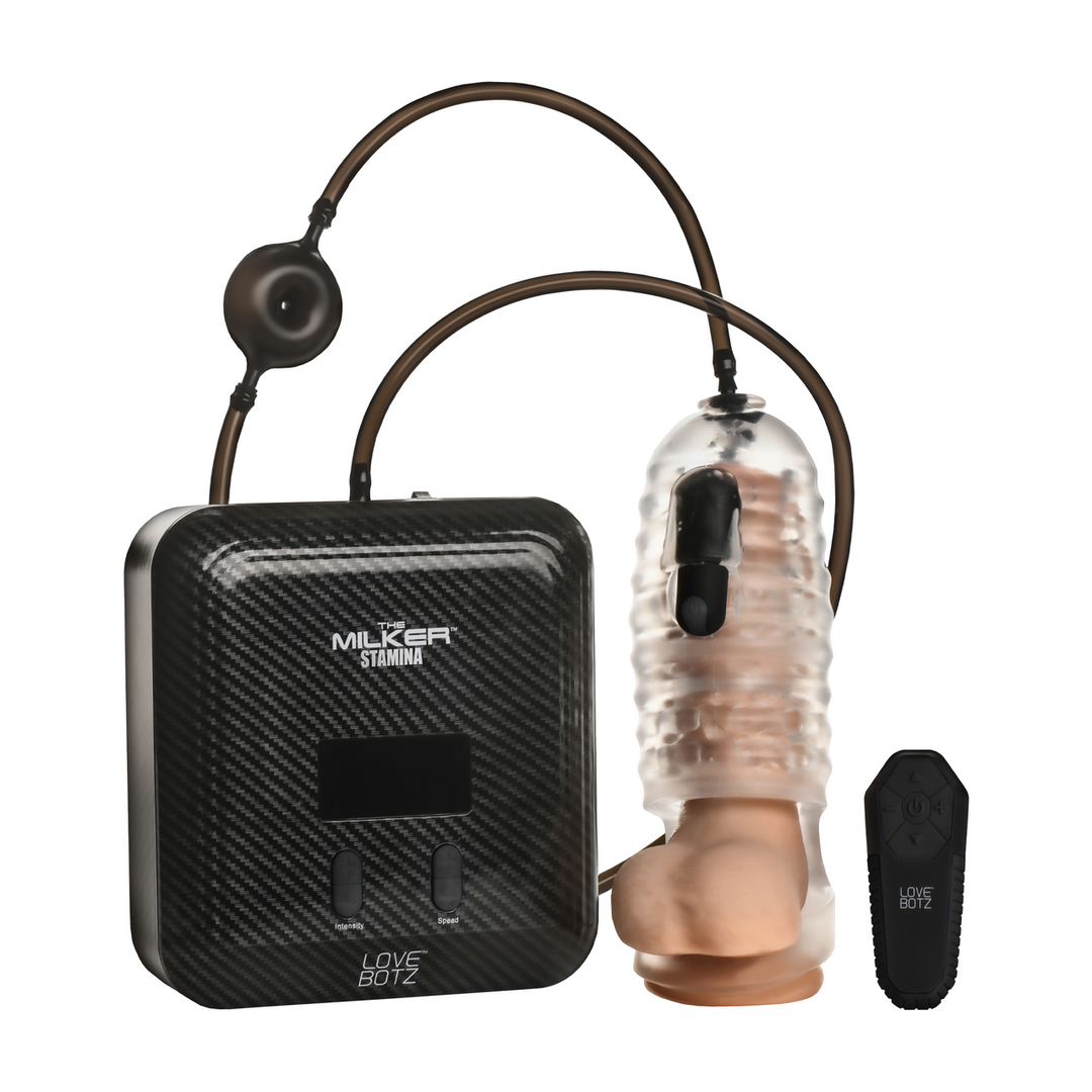 Xr brands De Milker Stamina - Automatische Vibratie en Zuig Stroker - Transparant (848518053961)