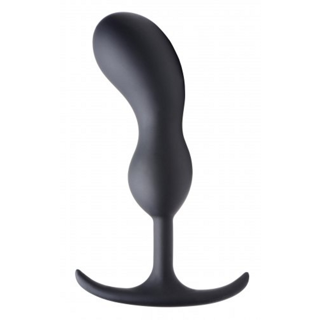Xr brands Premium Silicone Weighted Prostate Plug - Large Premium Siliconen Gewogen Prostaat Plug - Groot (848518044624)