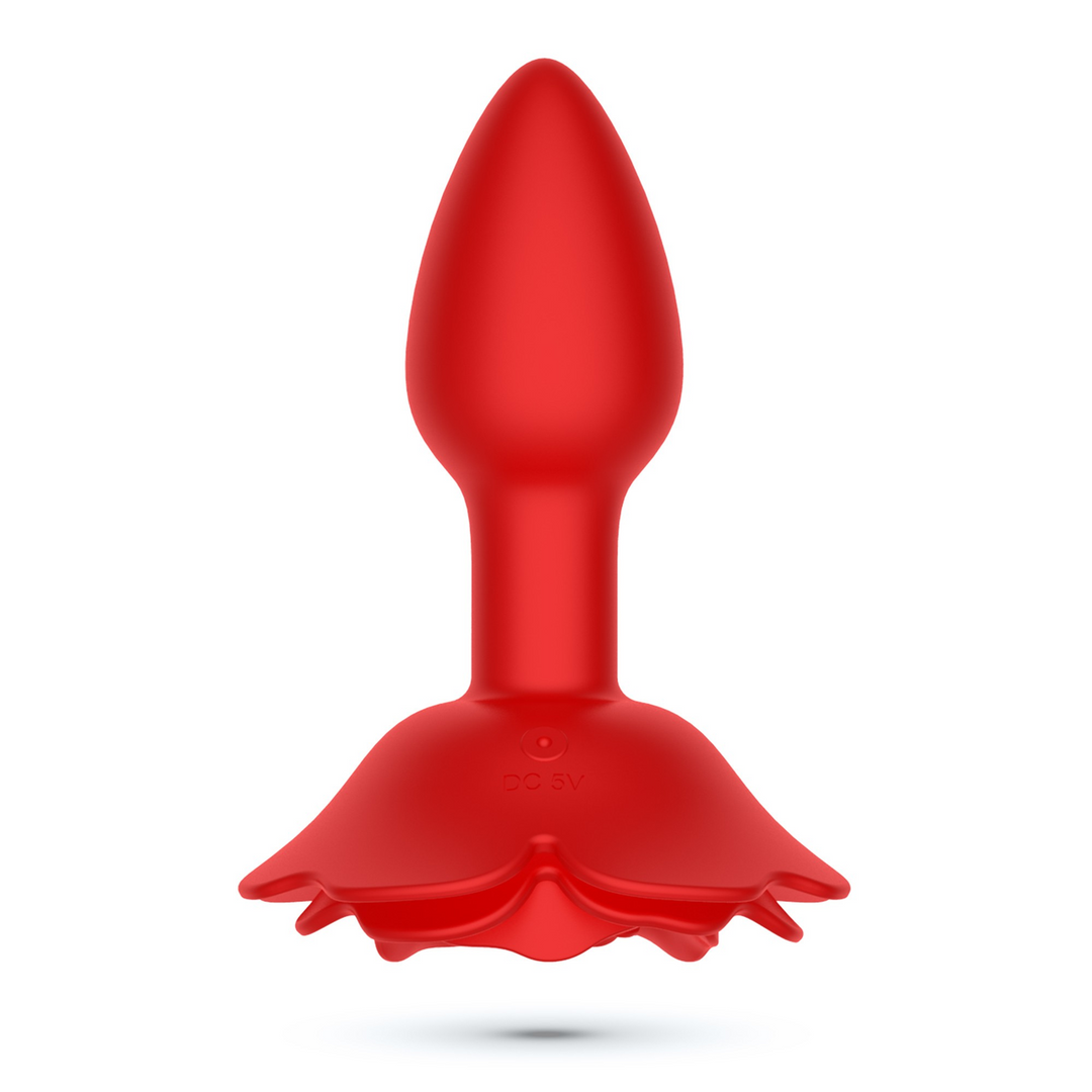 Crushious Giulietta - Draaibare Anale Rozenplug met Afstandsbediening - Rood (7403254158252)