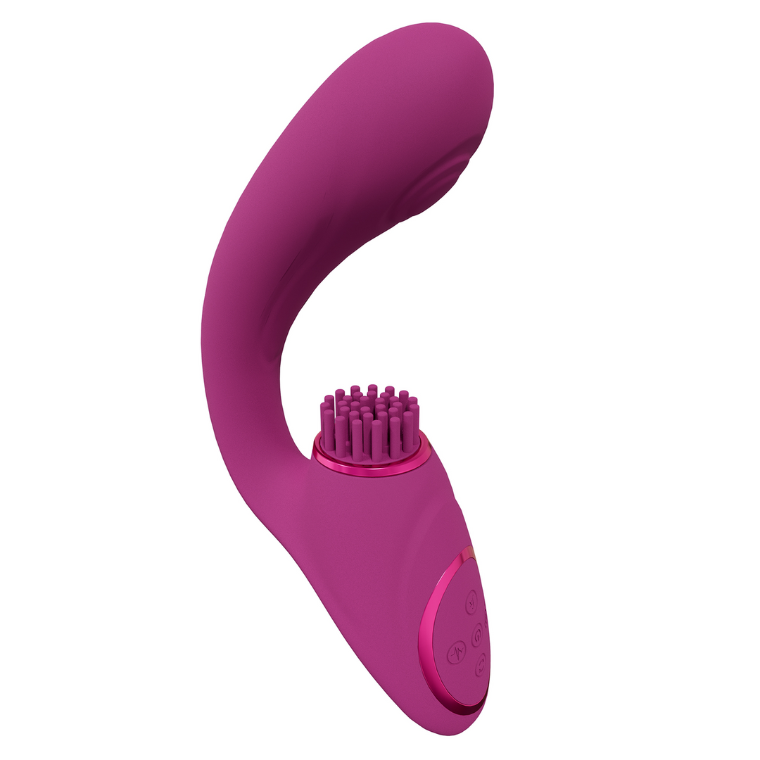 Vive by shots Gen - Drie Motoren G-Spot Vibrator met Pulse Wave en Vibrerende Haren - Roze (8714273054166)