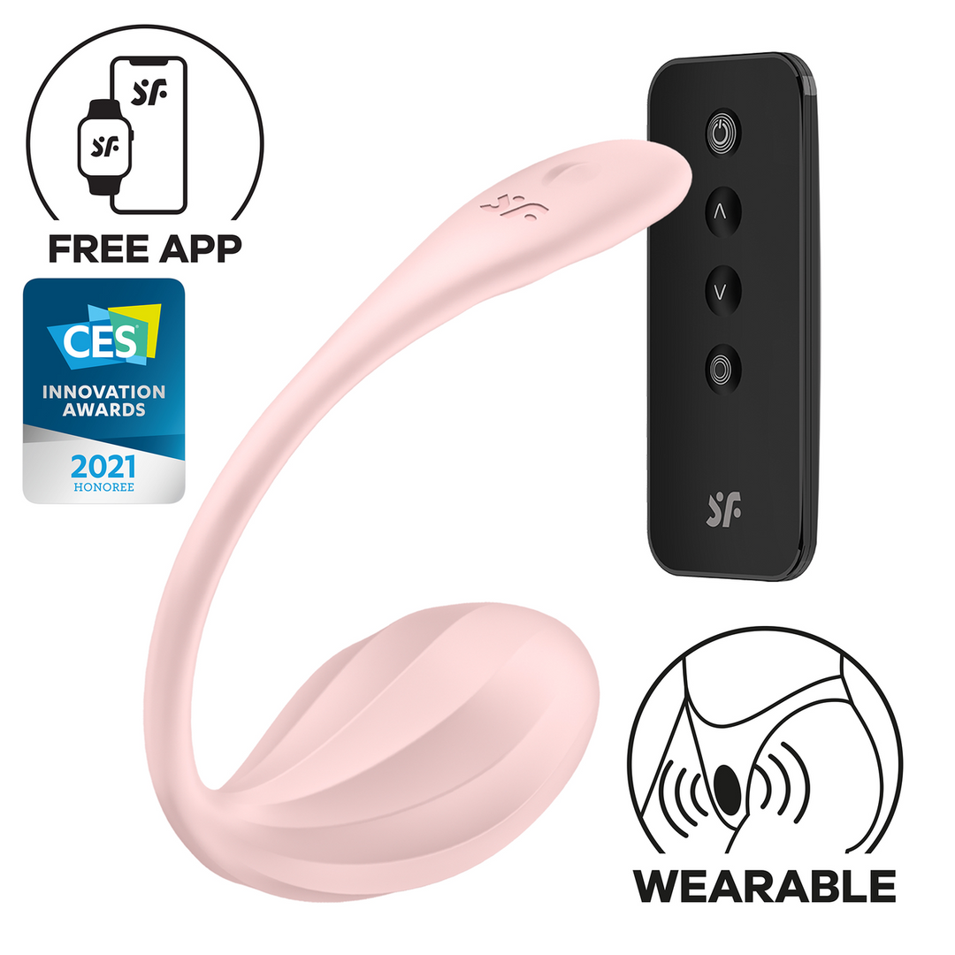 Satisfyer Ribbed Petal Connect App - Draagbare Koppel Vibrator - Roze (4061504002774)