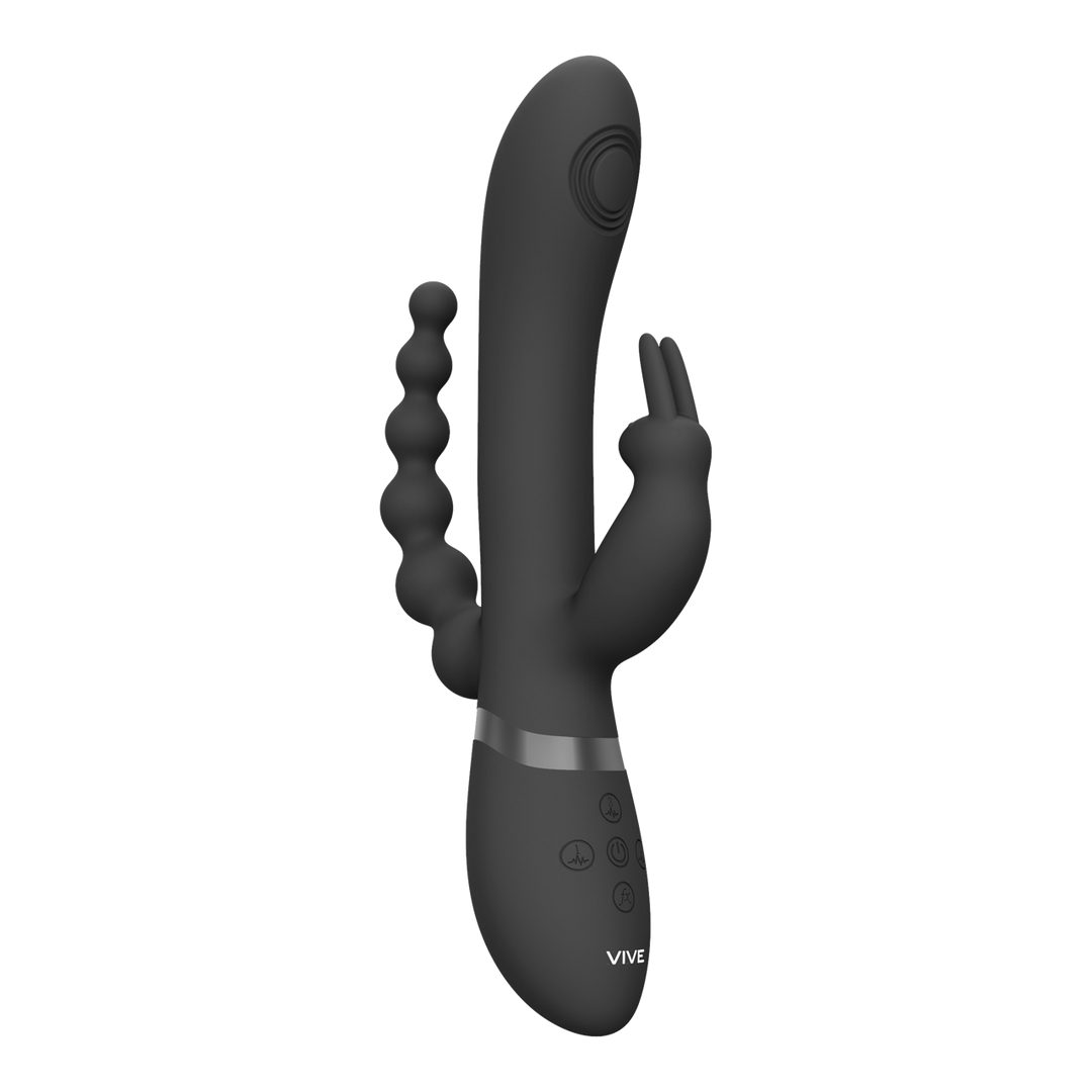Vive by shots Rini - Pulse Wave Vibrerende Dubbele Penetratie Rabbit - Zwart (7423522539521)